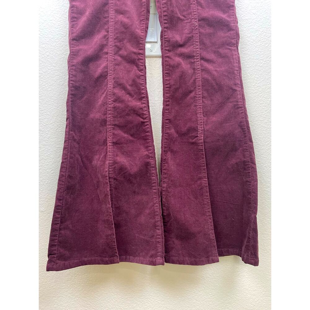 NWT Forever 21 Womens‎ Pants Sz M 70s Flare Velvet Festival Bell Bottom Stretchy - Picture 2 of 10